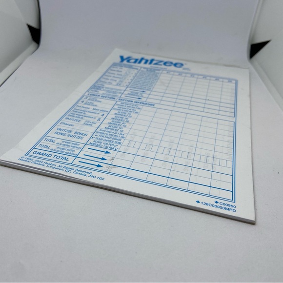 Yahtzee Score Card Pad Sheets Dice Game-One-Sided Front (17 Sheets) - Picture 4 of 4